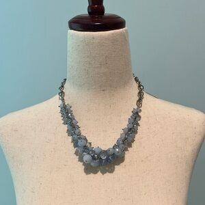 Light Blue Beaded Necklace 16” NWT